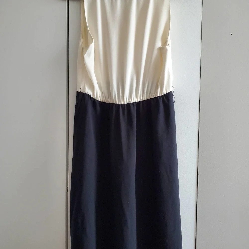Alice and Olivia size 4 black and white 100% silk work dress "To Work" line - Picture 3 of 10